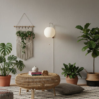 Kai Rattan-Effect Fabric Wall Sconce