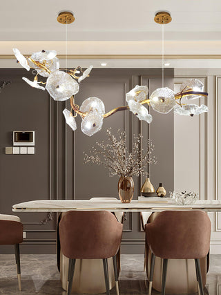 Nenufar Horizontal Natural Glass Chandelier