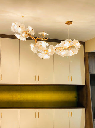 Nenufar Horizontal Natural Glass Chandelier