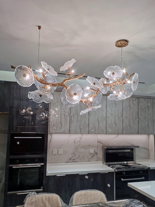 Nenufar Horizontal Natural Glass Chandelier