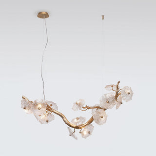 Nenufar Horizontal Natural Glass Chandelier