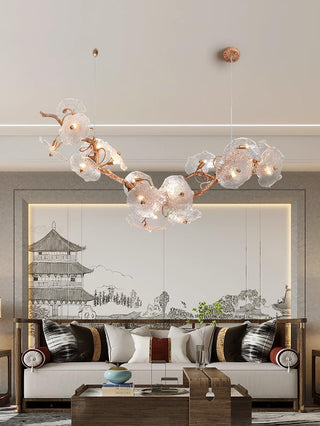 Nenufar Horizontal Natural Glass Chandelier