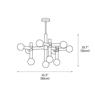 Network Sculptural Metal Chandelier