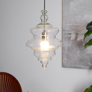 Neverending Layered Ribbed Glass Pendant Light