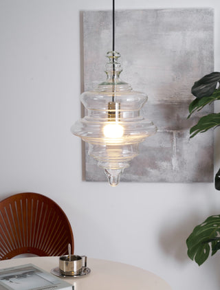 Neverending Layered Ribbed Glass Pendant Light