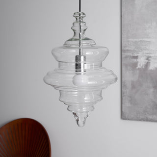 Neverending Layered Ribbed Glass Pendant Light