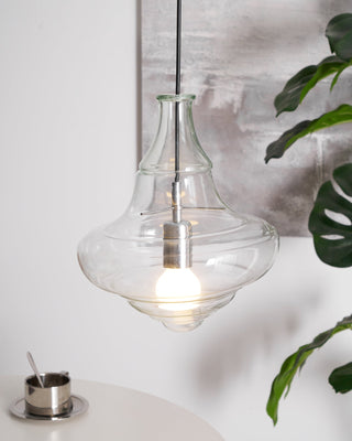 Neverending Layered Ribbed Glass Pendant Light