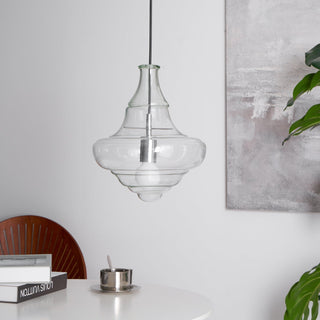 Neverending Layered Ribbed Glass Pendant Light