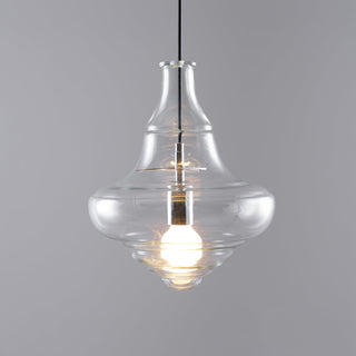 Neverending Layered Ribbed Glass Pendant Light