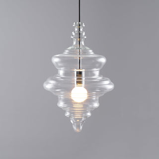 Neverending Layered Ribbed Glass Pendant Light