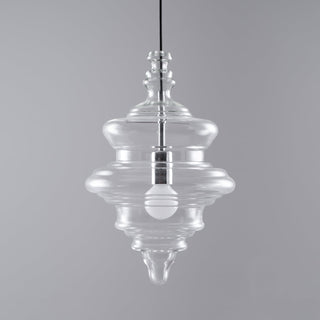 Neverending Layered Ribbed Glass Pendant Light
