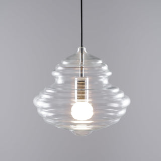 Neverending Layered Ribbed Glass Pendant Light