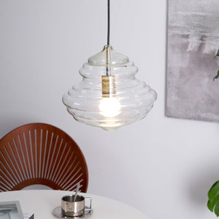 Neverending Layered Ribbed Glass Pendant Light