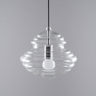 Neverending Layered Ribbed Glass Pendant Light