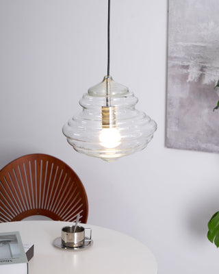 Neverending Layered Ribbed Glass Pendant Light