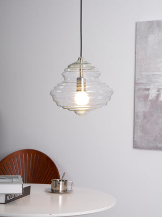 Neverending Layered Ribbed Glass Pendant Light