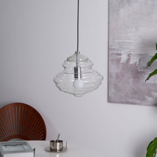 Neverending Layered Ribbed Glass Pendant Light