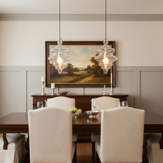 Neverending Layered Ribbed Glass Pendant Light