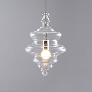 Neverending Layered Ribbed Glass Pendant Light