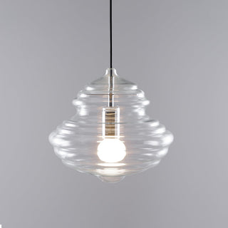 Neverending Layered Ribbed Glass Pendant Light
