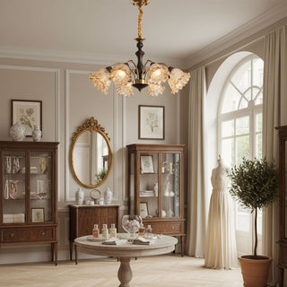 Celestina Vintage Floral Glass Chandelier