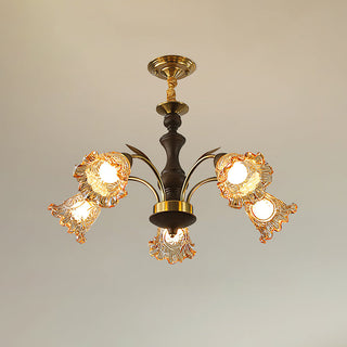 Celestina Vintage Floral Glass Chandelier