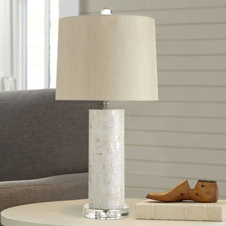 Seleni Shell Inlay Column Table Lamp