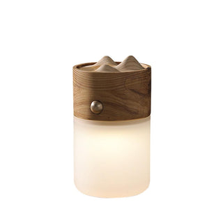 Vaga Rustic Wood Lantern Lamp