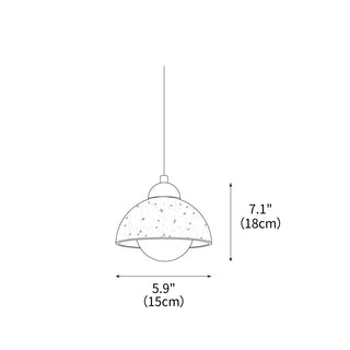 Nora Dome Natural Yellow Travertine Pendant Light