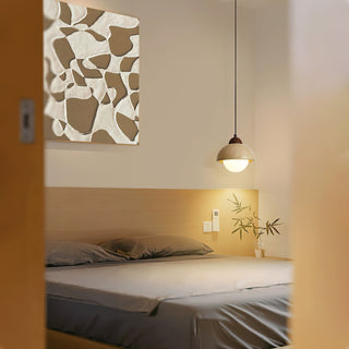 Nora Dome Natural Yellow Travertine Pendant Light
