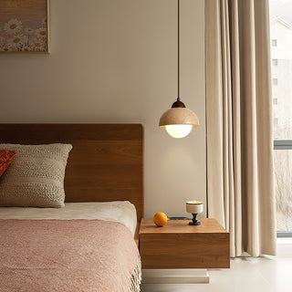 Nora Dome Natural Yellow Travertine Pendant Light