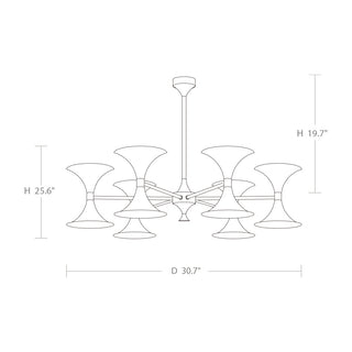 Nova Harmony Modern Iron Plating Chandelier