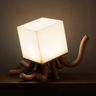 Tentax Modern Wood Alabaster Table Lamp