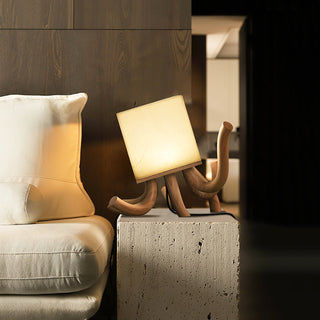 Tentax Modern Wood Alabaster Table Lamp