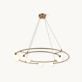 Nova Double-Ring Opal Globe Chandelier