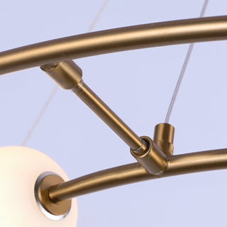 Nova Double-Ring Opal Globe Chandelier