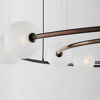Nova Double-Ring Opal Globe Chandelier