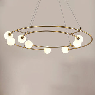 Nova Double-Ring Opal Globe Chandelier