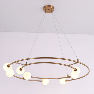 Nova Double-Ring Opal Globe Chandelier