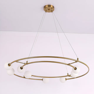 Nova Double-Ring Opal Globe Chandelier