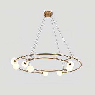 Nova Double-Ring Opal Globe Chandelier