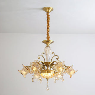 Odile Luxe Floral Crystal Chandelier