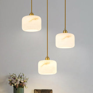 Elvra Alabaster Brass Pendant Light