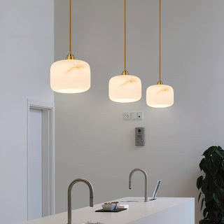 Elvra Alabaster Brass Pendant Light
