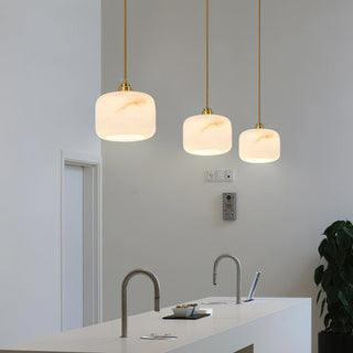 Elvra Alabaster Brass Pendant Light