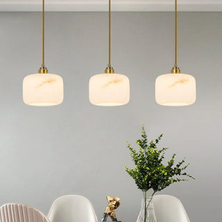 Elvra Alabaster Brass Pendant Light