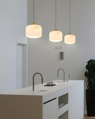 Elvra Alabaster Brass Pendant Light
