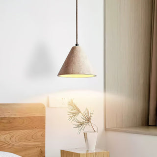 Olivia Tapered Minimalist Yellow Travertine Pendant Light