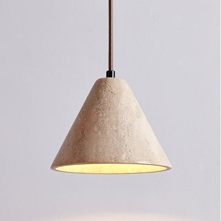 Olivia Tapered Minimalist Yellow Travertine Pendant Light