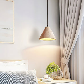 Olivia Tapered Minimalist Yellow Travertine Pendant Light